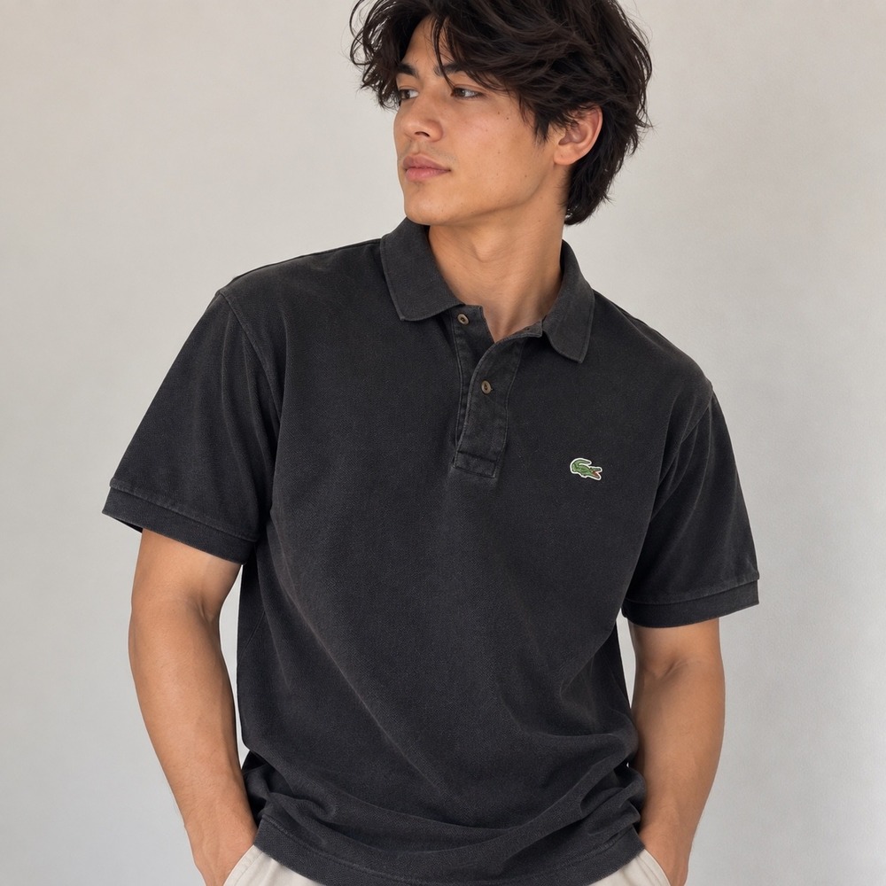 Lacoste Classic Fit Polo Shirt Mens Size 4 Medium Black Pique Short Sleeve Logo